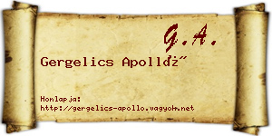 Gergelics Apolló névjegykártya